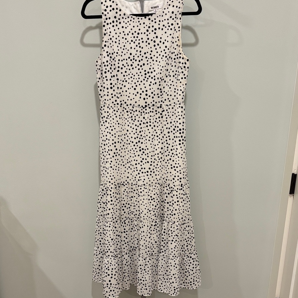 BB Dakota Black and White Polka Dot Midi Dress
